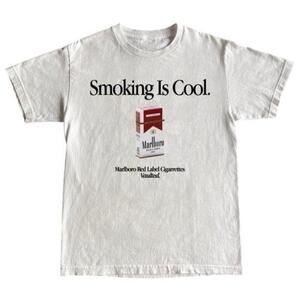 Retro Marlboro Cigarette Ironic Smoking Is Cool Graphic T Shirt 170